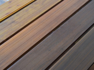 aluminum deck wood finish