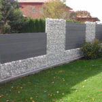 gabion wall, backyard fence, stone fence