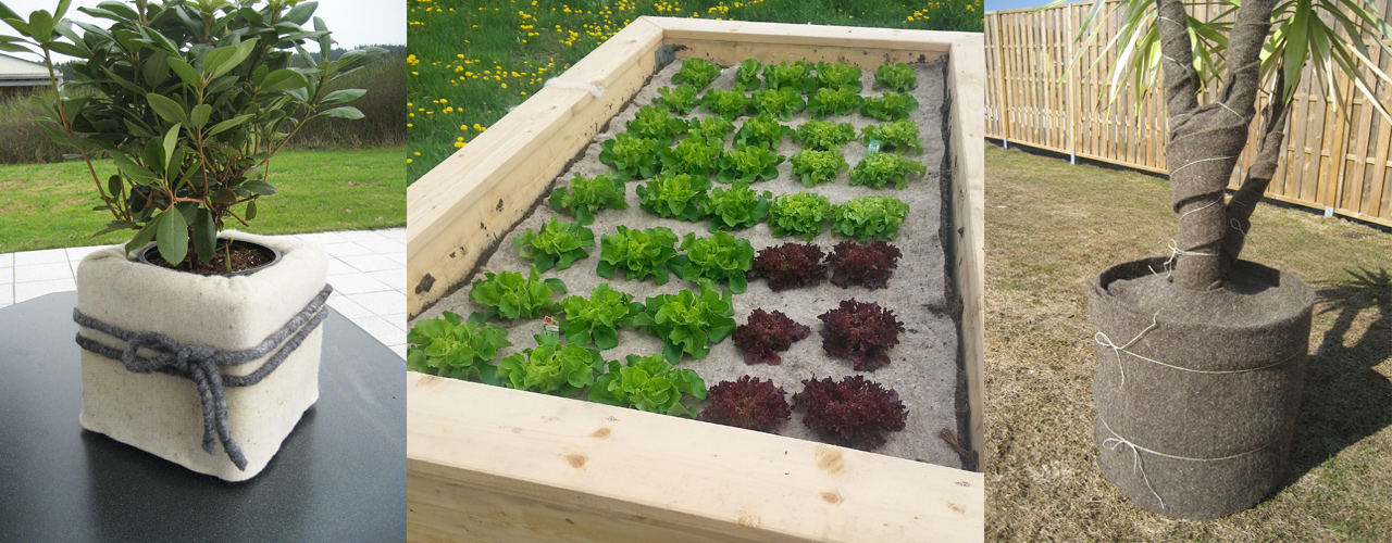 Gardenwool, wrap plants, planter liners, garden nutrition, pest control