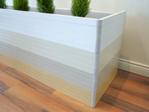 partition planter, patio divider, divider with plants